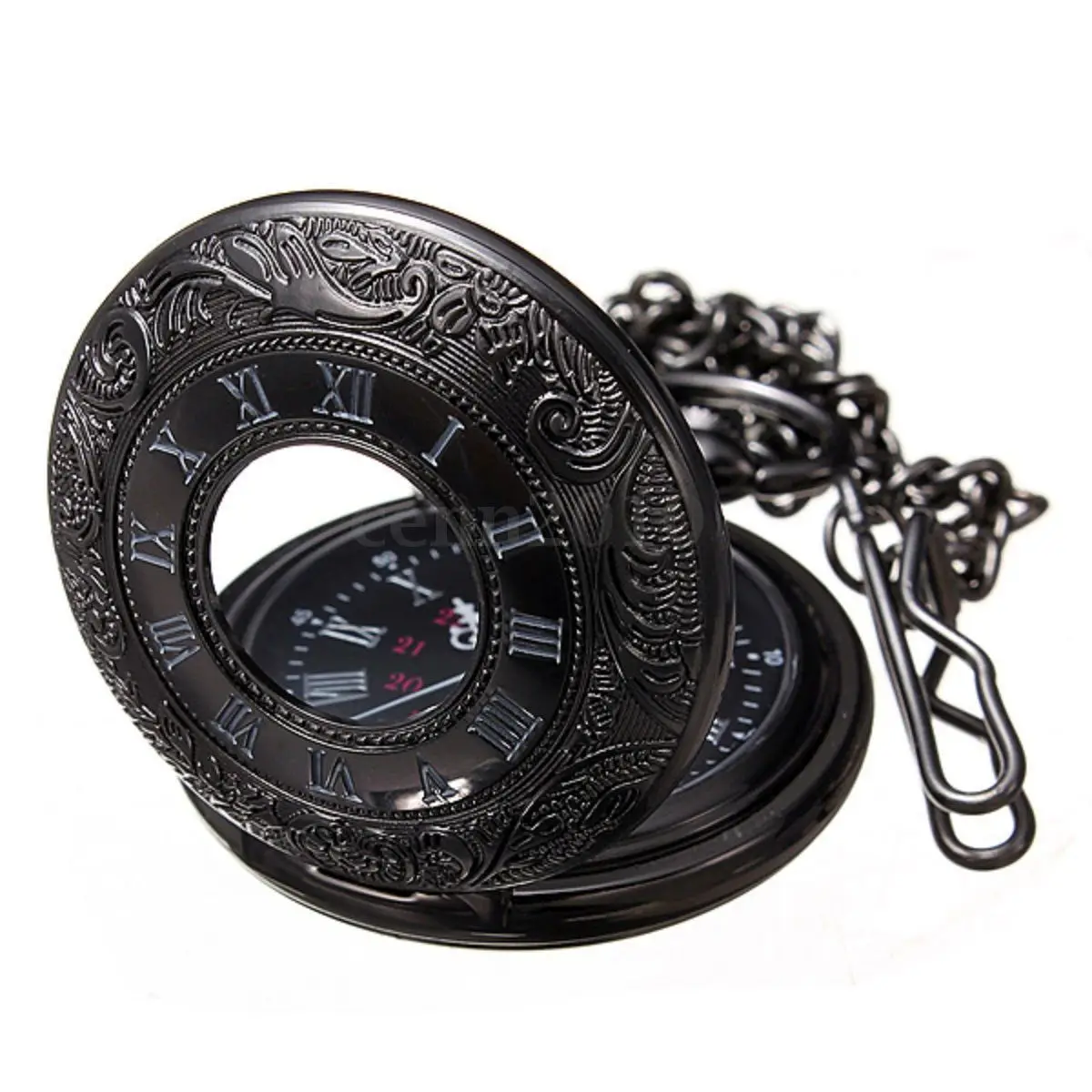 YCYS-винтажное стимпанк черное римское ожерелье с цифрами кварцевые карманные часы подарок