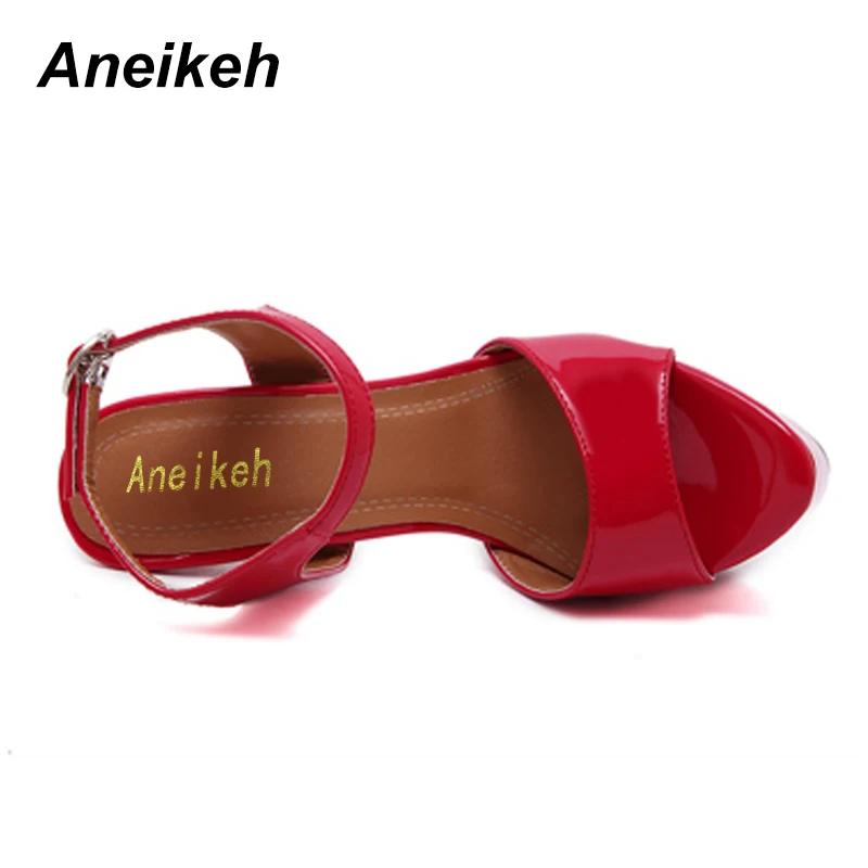 Aneikeh Big Shoe Size 41 42 43 44 45 46 16CM High Heels Sandals Summer Sexy Open Toe Party Dress Platform Gladiator Women Shoes women sandals,women high heels