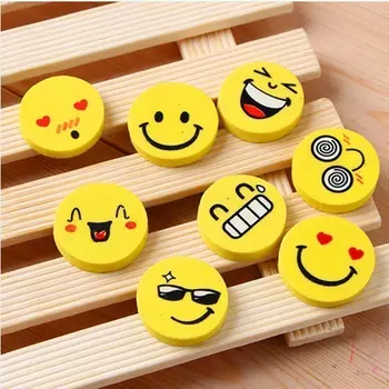 

4 pcs/pack Cute Smile Face Eraser Creative School Wipe Dry Blackboard Stationery Gifts For Children Student School Supplies