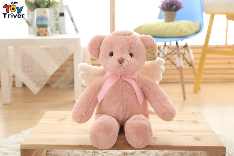 Angel Teddy Bear Plush Stuffed Toy Animal Doll Bears Baby Kids Children Kawaii Birthday Gift Home Shop Decor Ornament Triver