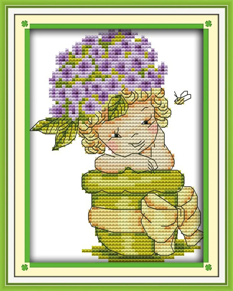 Baby vase flower Painting Counted or Stamped Cross Stitch 11CT 14CT Kits Embroidery Home Decor