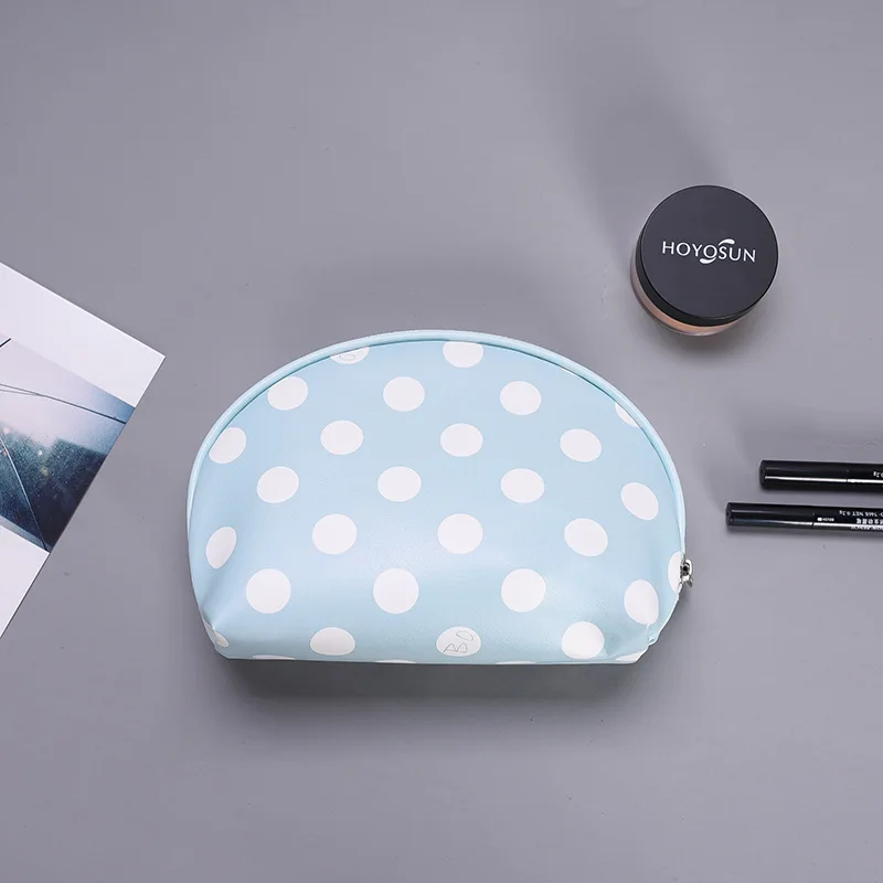 Большая вместительная Женская дорожная сумка, женская сумка-Органайзер для макияжа, холщовая косметичка, косметичка, наборы для путешествий, косметичка для хранения - Цвет: Shell Blue Dot