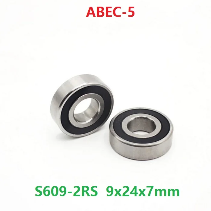 

50 шт./лот S609RS S609-2RS S609 2RS ABEC-5 9x24x7 мм из нержавеющей стали глубокий шаровой подшипник Резиновый Герметичный 9*24*7 609 609-2RS