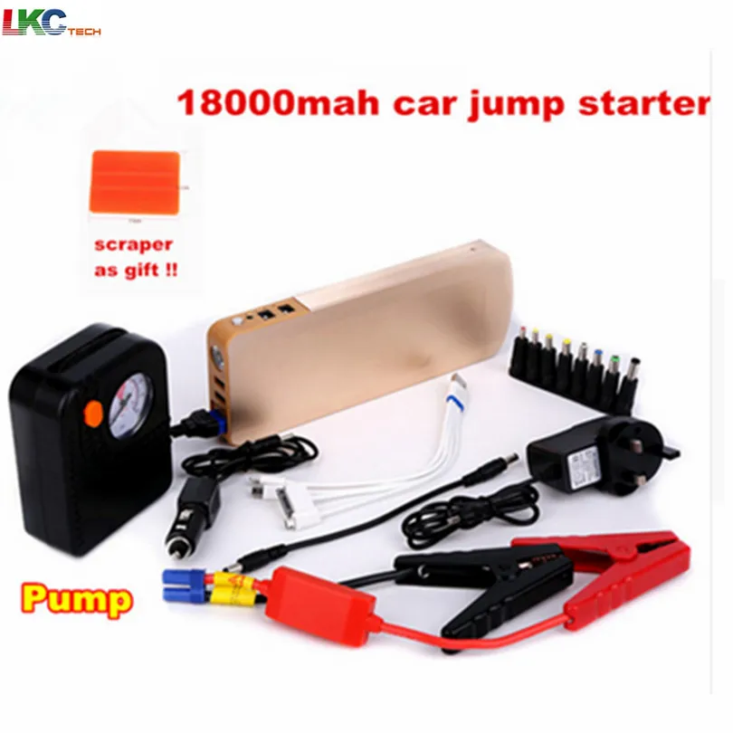 

2018 High performance With Pump 18000mAh Car Starter Jump Multi-function K66 Car Starter Mini Bank