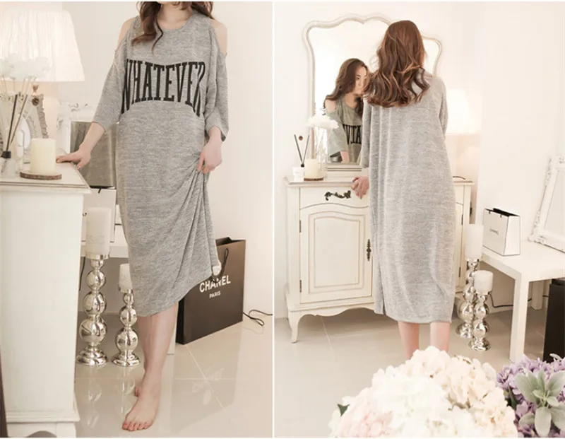 Maternity Women Nightwear Midi Nightgowns Casual Off Shoulder Nursing Dress Pregnancy Nightdress Summer Breastfeeding Sleepwear (1)