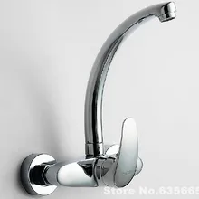 Настенный кухонный сосуд смеситель для раковины кран с одной ручкой медный хромированный клапан кран горячей и холодной воды аксессуары