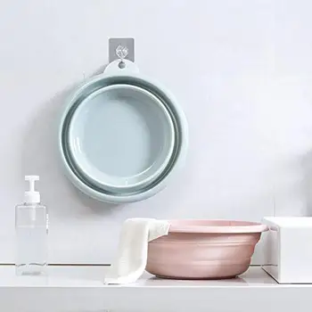 

Folding Washbasin Plastic Hanging Round Dish Sink Outdoor Travel Camping Silicone Thickening Wash Basin Household Laundry Basin