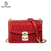 Sophine модная Роскошная брендовая стильная женская сумка из натуральной овечьей кожи, женская сумка, модные сумки-мессенджеры с клапаном