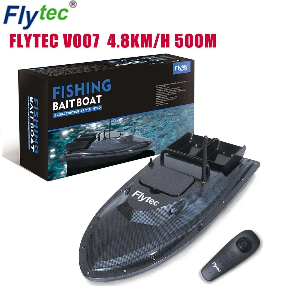 Flytec V007 54 см RC лодка интеллигентая(ый) 500 м Управление Рыбалка искатель приманка дистанционного Управление лодка высокое качество Скорость 4,8 км/ч двойной моторные игрушки