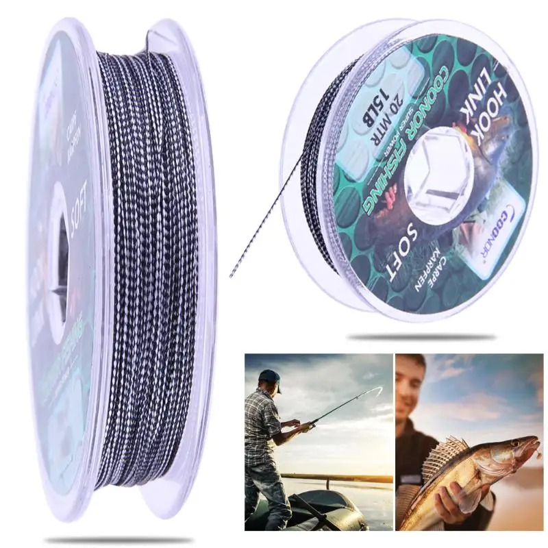 

20m/65.6ft PE Braided Fishing Line Camouflage Carp Fishing Line Hair Rigs Strong Casting Line 15/20/35lb Fishing Tackle