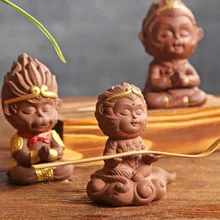 Фиолетовый Глиняный чайный набор для домашних животных Король обезьян маленькие украшения креативный чайный набор бутик меняющий цвет чайное украшение для чайного подноса