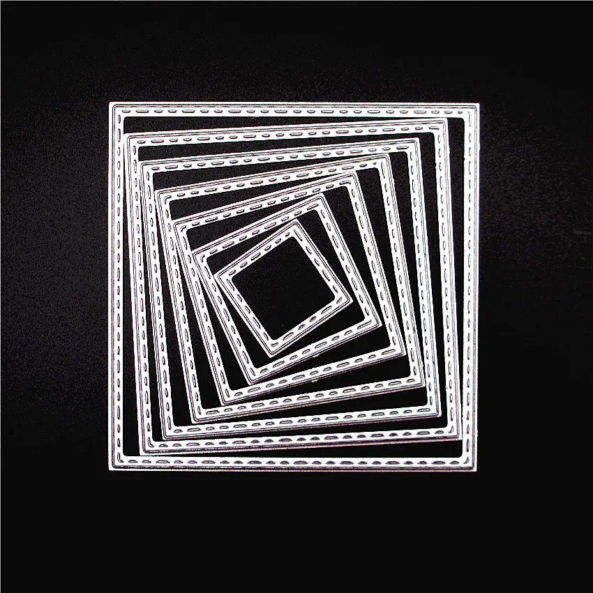  7pcs Square Frames Metal Cutting Dies Stencils for Scrapbooking Invitation Album Paper Cards Decora - 32857323623