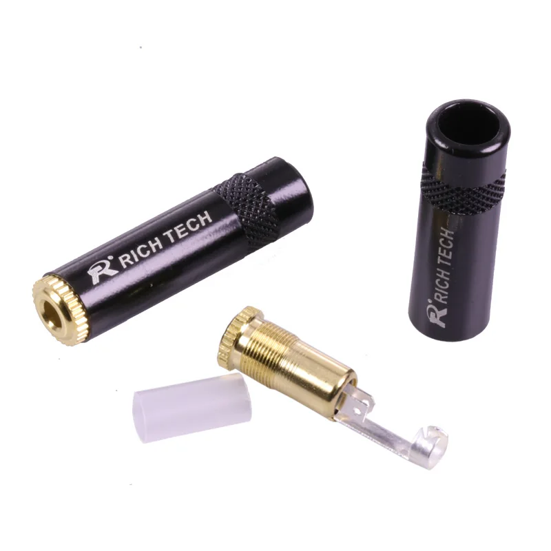 100pcs lot Audio 3 5mm Jack 3 Poles Stereo Female Connector 1 8 Stereo Headphone Jack 3 5mm Wire Connector Earphone Adapter