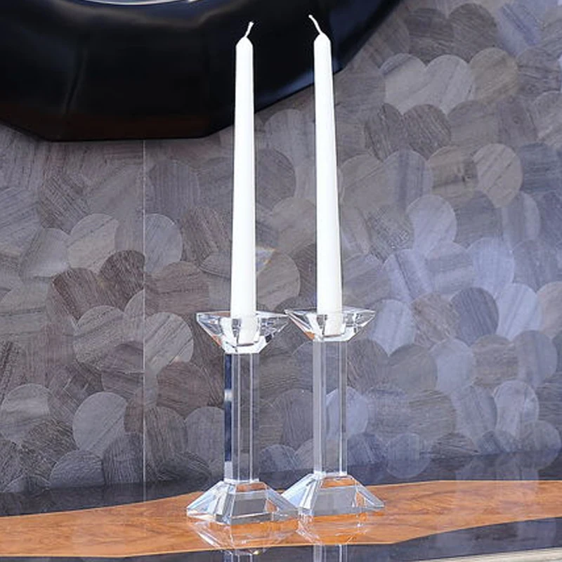 Современные хрустальные подсвечники из стекла минималистичный votive подсвечник подходящая палочка свеча подсвечник Свадебные украшения
