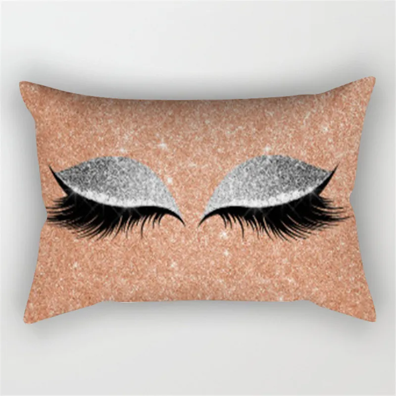 Hot Printed Sleeping Eyes Throw Pillow Covers Decorative Cushion Cover Polyester Blink Eyelash Cushions Home Decor Accessories