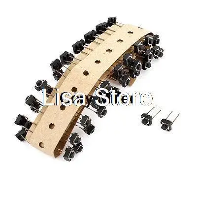 

50pcs 6 x 6 x 5mm Momentary Contact Electronic 2 Terminals SPST Round Button Micro Switch