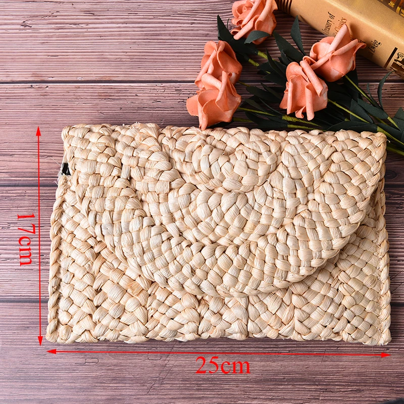 Women Straw Clutch Bag Envelope Hasp Beach Bag Female Braided Handbag For Ladies Hot Sale