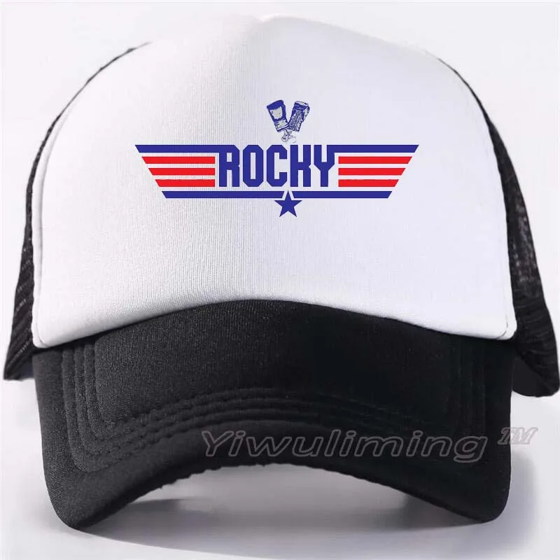 Бейсболки rocky balboa Летние черные бейсболки для взрослых регулируемые сетчатые