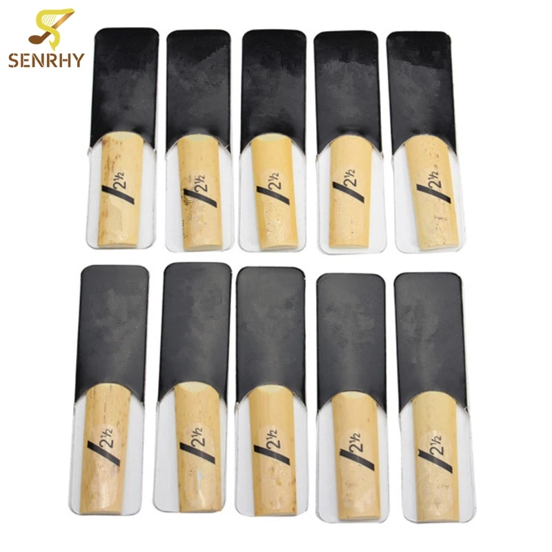 

10pcs/Set Strength 2 1/2 Traditional Bamboo Clarinet Reeds Reed for Bb Clarinet Woodwind Instruments Parts & Accessories