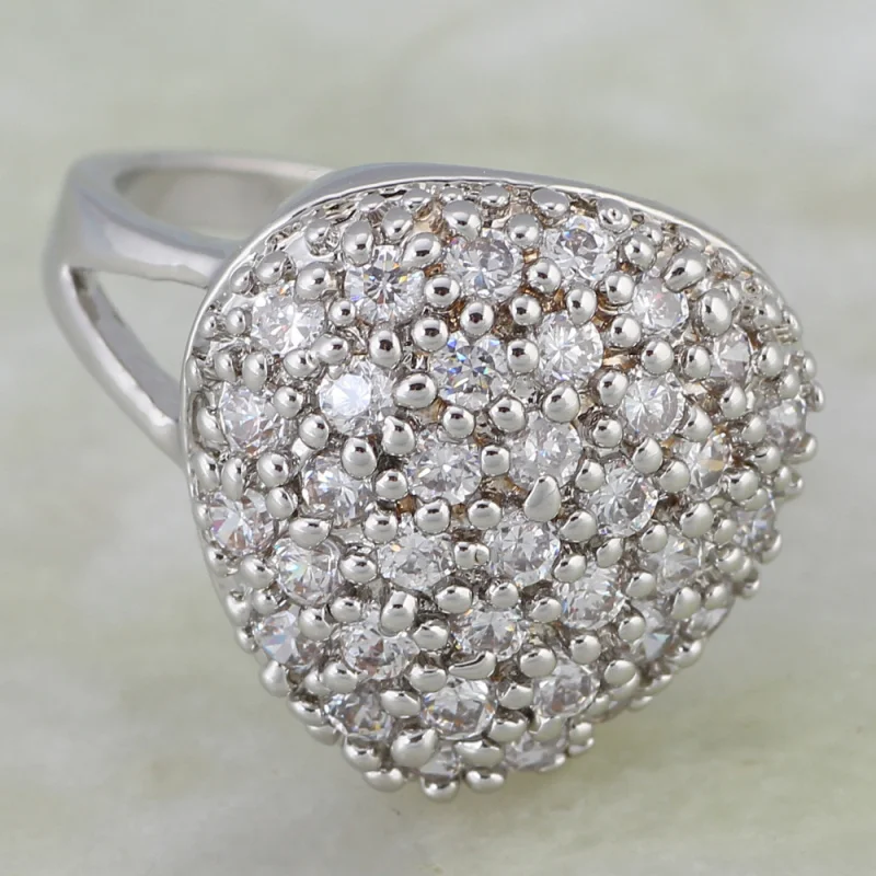 

Pretty rings Fashion Jewelry Women's rings White Cubic Zirconia Silver Heart Rings size 5.5 6 5.75 JR017