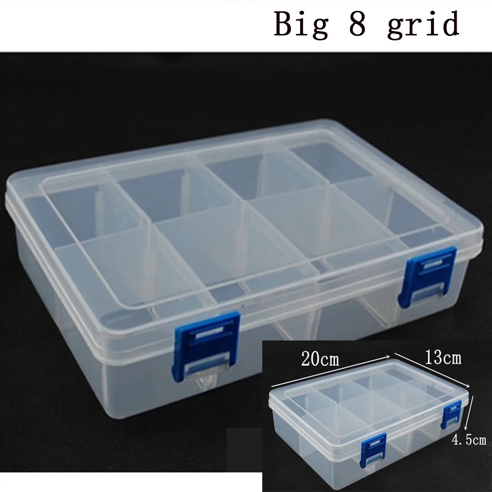 Container big 8 grid Plastic Box Practical Adjustable Compartment