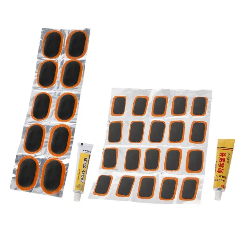 cheap High Quality 1 Set Bicycle Tyre Repair Tool Bike Cycling Tire Puncture Rubber Patch Cold Glue