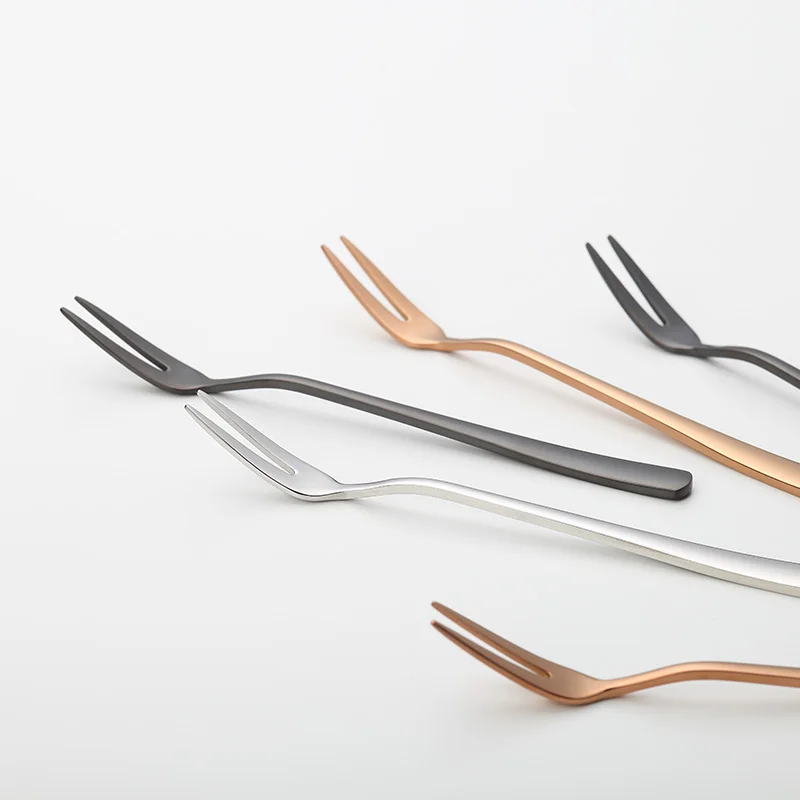 6 pcs of fashionable fruit fork Tea fork set stainless fork dessert creative Restaurant tableware
