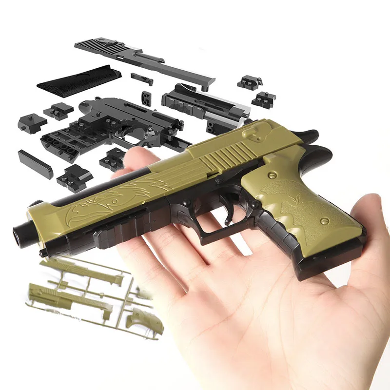 1 2: Can Fire Bullet DIY строительные блоки игрушечный пистолет пустынный Орел сборка