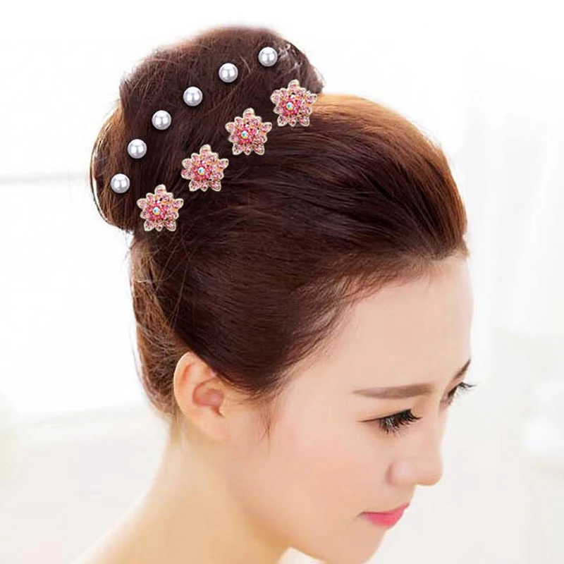 

Korea fresh and sweet pin rhinestone Korean headdress hairpin small tweezers