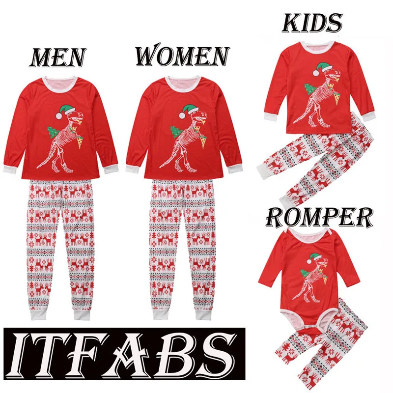 

amily Christmas Pajamas Set Father Mother Kids Cartoon Xmas PJS Set Baby 2Pcs Clothing Set Family Pajamas 2018 New