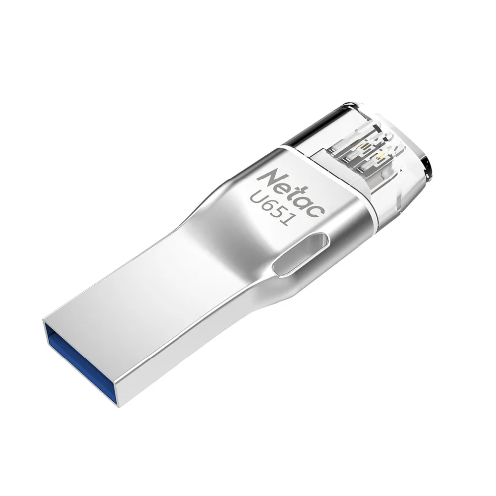 Netac U651 флеш накопитель usb lightning USB3.0 Pendrive с двойным интерфейсом для iPhone 8 7 6 5 6s plus/iPad/PC