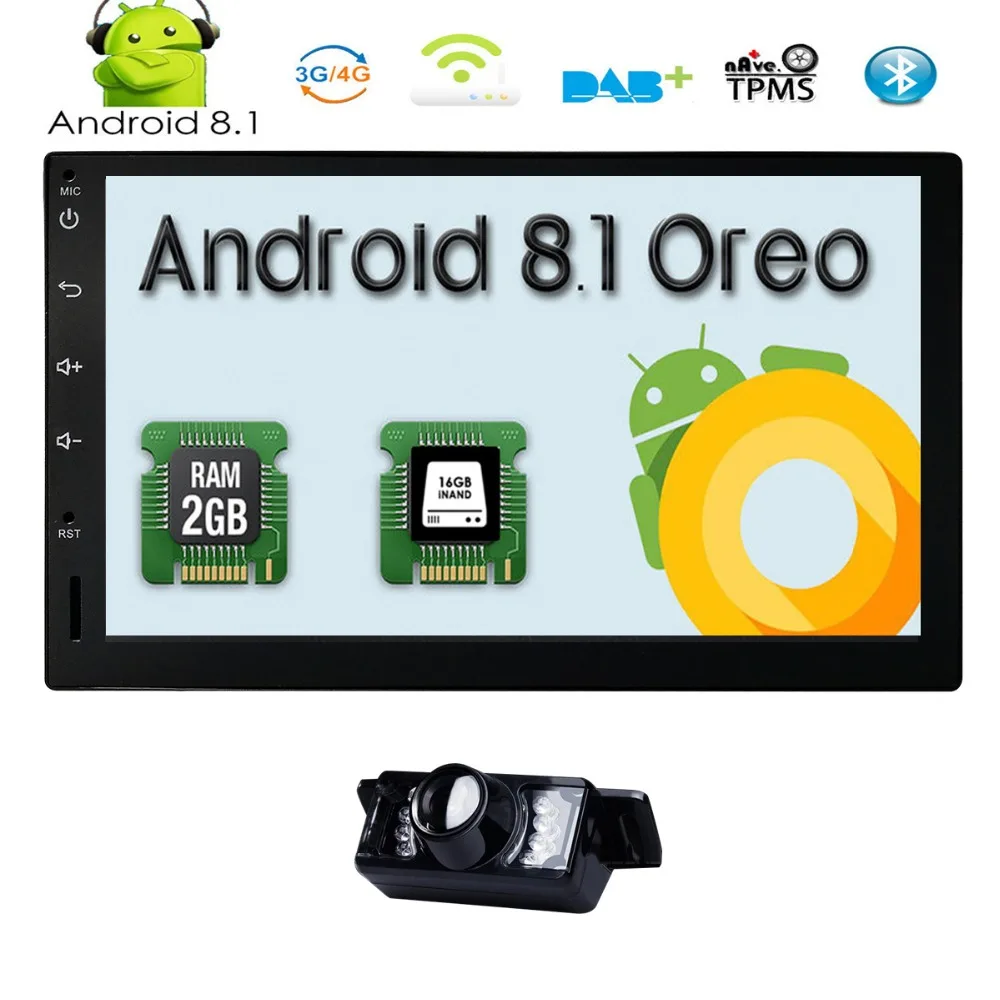 

QuadCore 2Din 7''Android 9.0 Fit Universal Car Audio Stereo Radio GPS TV 4G WiFi dvd automotive SWC DVR RDS BT DTV DAB OBD2 MAP
