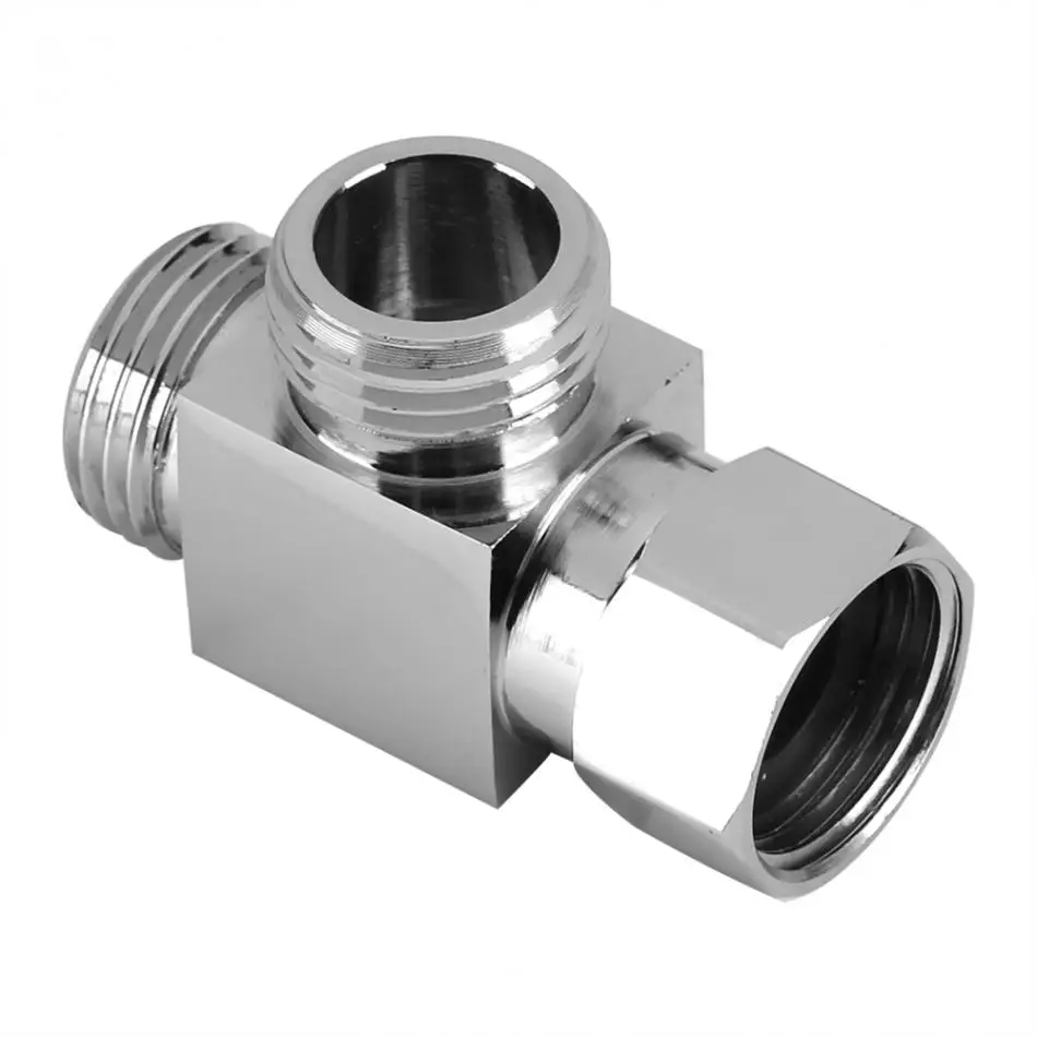 

G1/2" T Shape Bathroom Shower Faucet Connector 3 Way Plating Diverter for Shower Arm Mounted Toilet Bidet Valve Accessories