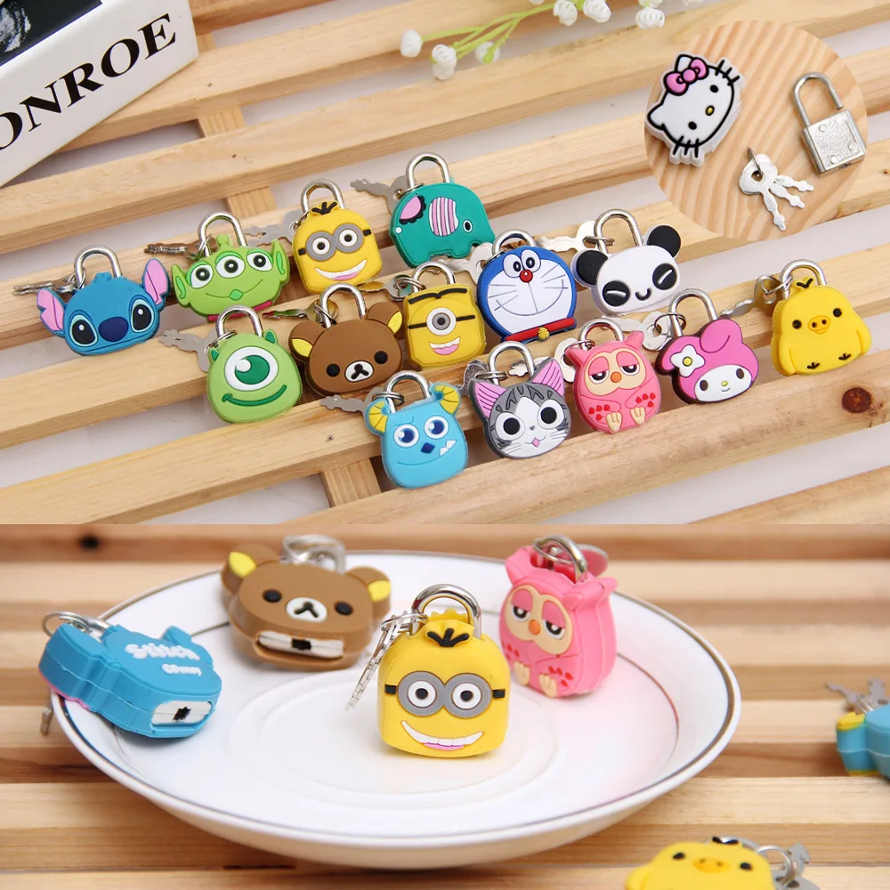 

Creative Cute Cartoon Silicone Mini Metal Luggage Suitcase Lock Padlock Backpack Handbag Drawer Cabinet