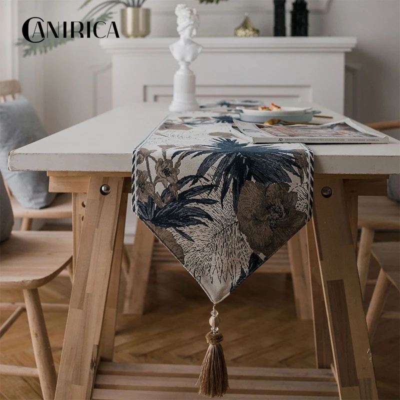 

CANIRICA Table Runner Tropical Table Runner Modern Wardrobe Flag Tafelloper Luxury Decor Table Runners Kitchen Decoration Gift