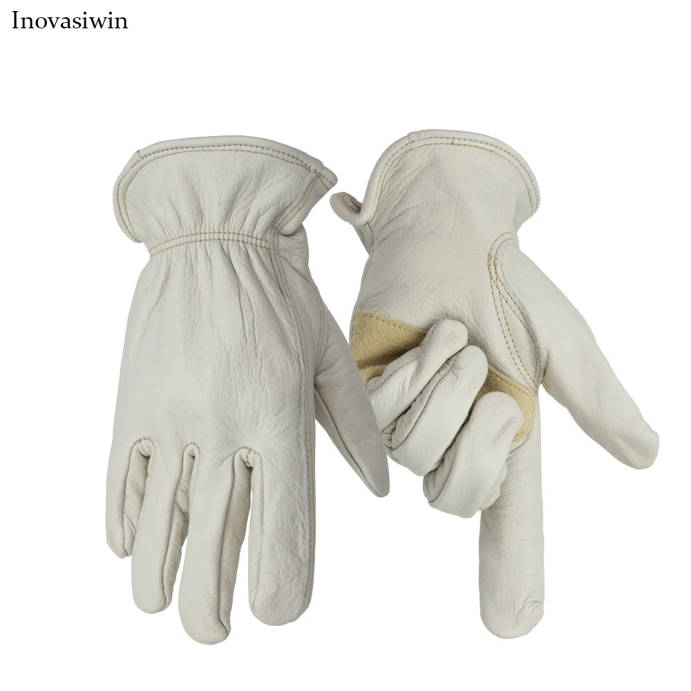 Cowhide layer gloves protective wear-resistant anti-skid mechanical industrial gloves labor insurance gloves for woman and man