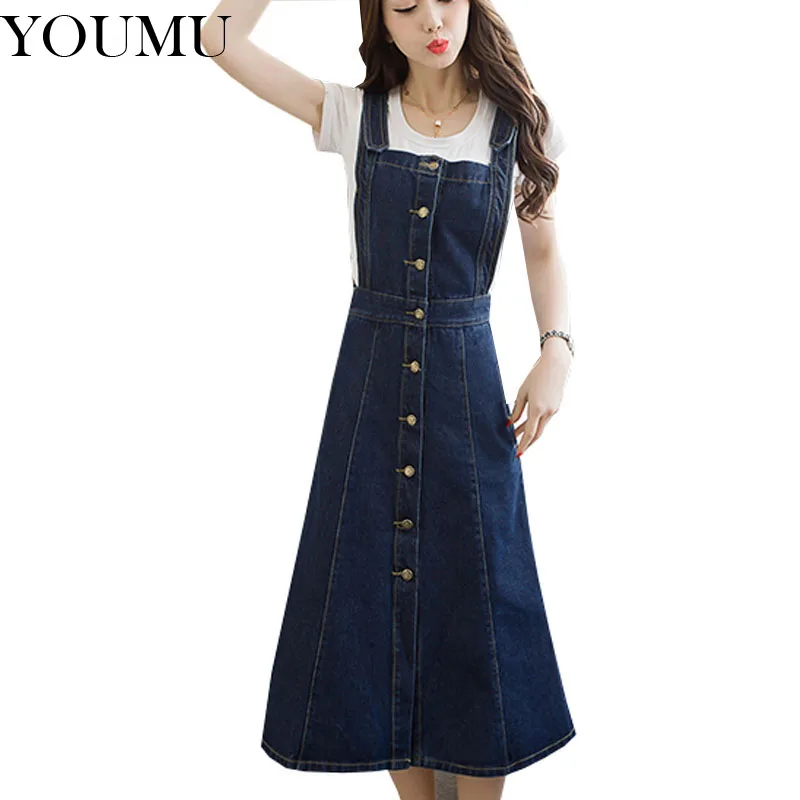 denim bib and brace dress