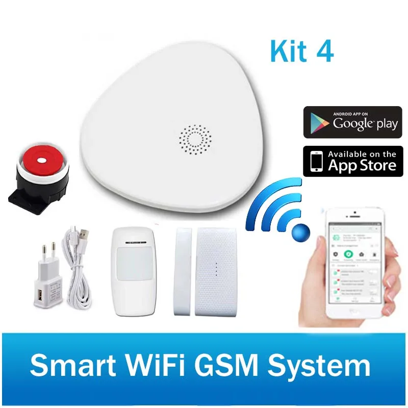 

Home security wifi alarm system with message push APP control work with wireless sensors and wifi IP camera