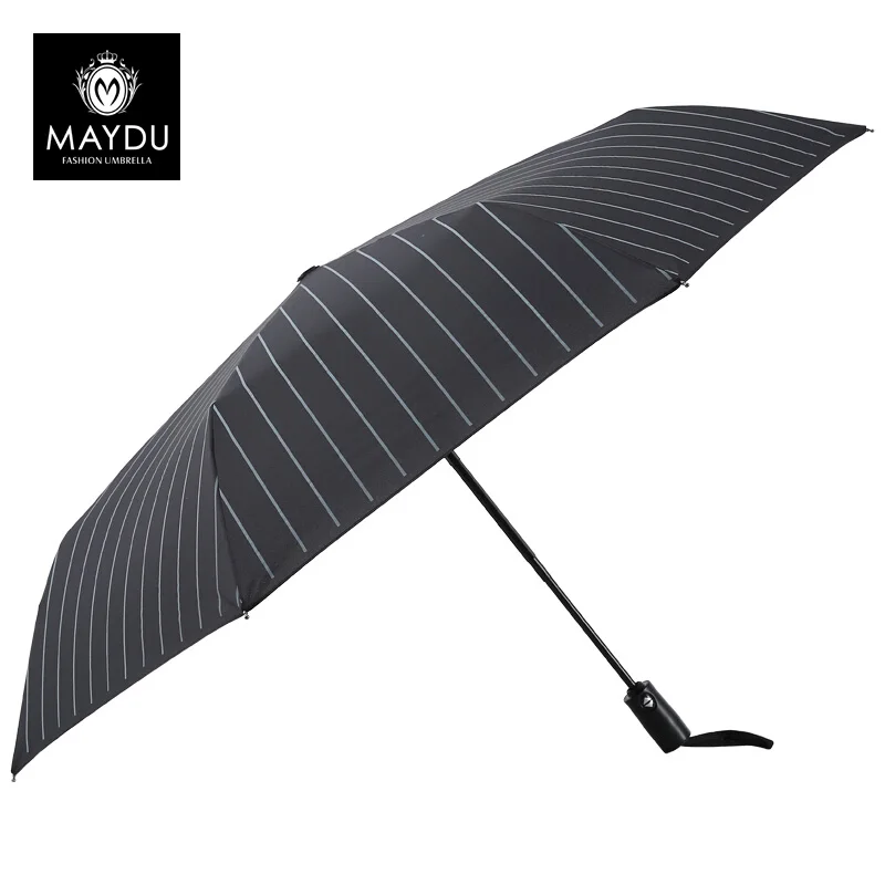 MAYDU gentleman stripes men's business umbrella security positioning