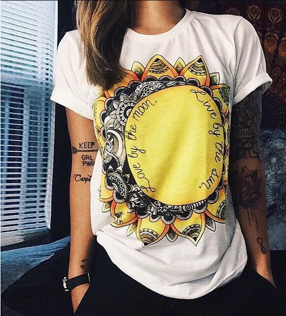 

2019 Summer Women Vibe With Me Print Punk Rock Fashion Graphic Tees Women Designer Clothing European T shirt