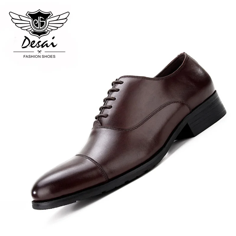

Men's Business Dress Shoes Genuine Leather British Style Square Toe Shoe Men's Formal Wedding Shoes EUR Plus Size 37-45
