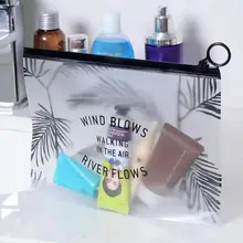 PVC Waterproof Transparent Women Portable Make Up Bag Travel Cosmetic Bags Toiletry Organizer Storage Makeup Bag Wash Pouch aosbos portable mesh makeup bag waterproof transparent breathable cosmetic bags tote pouch black travel organizer storage bag