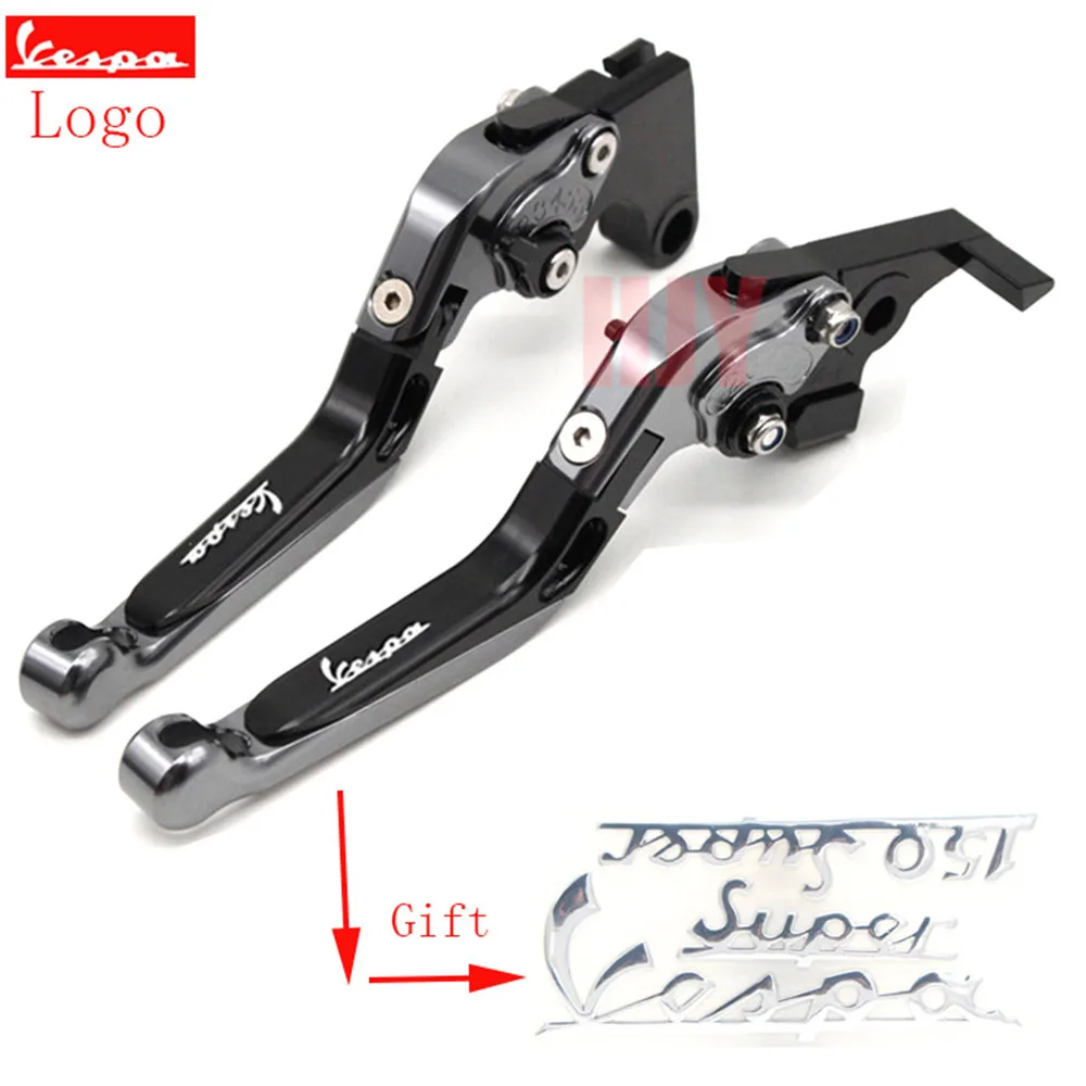 

CNC folding and extended brake clutch lever Vespa Granturismo 125/200GTS125/250S125/150/300 Super Present Vespa 3D badge sticker