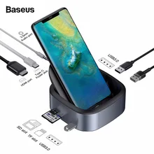 Док-станция Baseus type C для samsung S10 S9 Dex, док-станция USB C к HDMI 3,5 мм, док-адаптер для huawei P30 P20 Pro