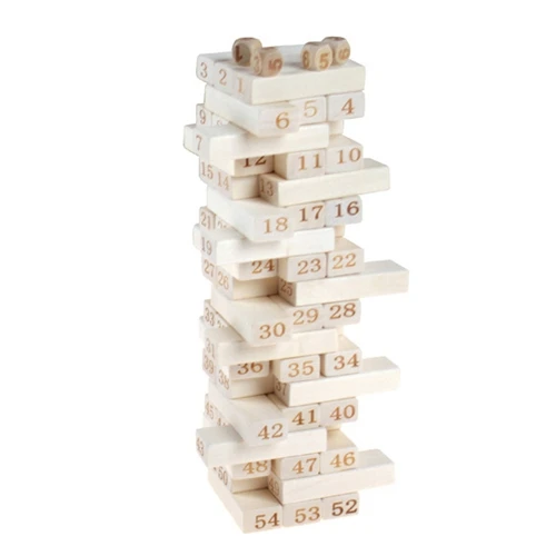 

54pcs stacked high digital building blocks Jenga layer cascading pumping intellectual children's wooden toys