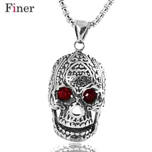 Punk Men Necklace Pendant Stainless Steel Gothic Skull Hallowmas Party Jewelry 24 Punk Men Necklace Pendant Stainless Steel Gothic Skull Hallowmas Party Jewelry 24