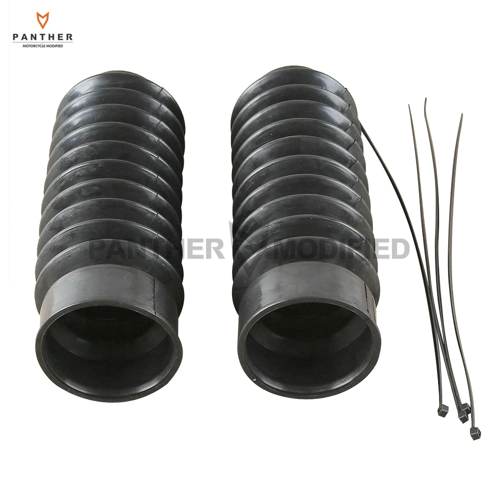 Black Rubber Motorcycle Long Fork Bobber Boots case for Harley Dyna