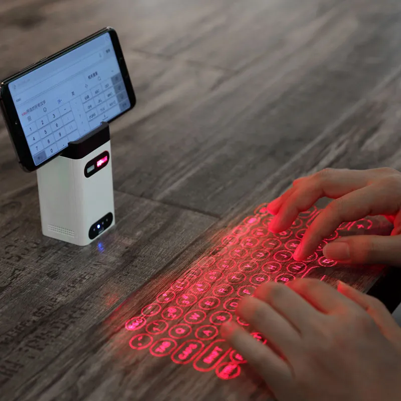 English and Taiwanese Projection Keyboard for iPhone Mac Laser Keyboard Projector Laser Wireless Keyboard for Android Tablet PC Piano iPad - Bluetooth Virtual Keyboard Computer Accessories 