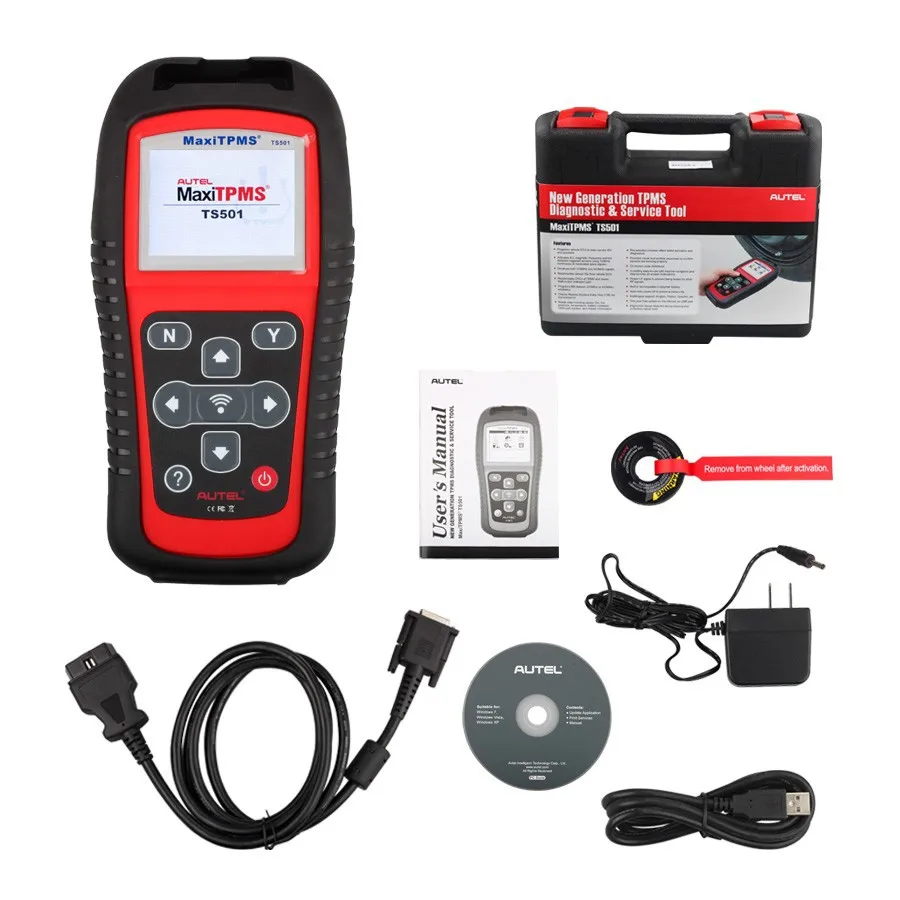 AUTEL датчик давления в шинах, датчики, ИНСТРУМЕНТ MaxiTPMS TS501 TPMS, диагностический инструмент, инструмент для автоматического сканирования, OBD2, Автомобильный сканер, переучивание