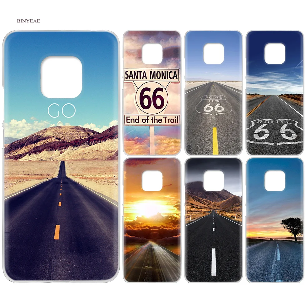 

BINYEAE Route 66 Open Road Highway driveway art Hard Case Cover for Huawei Mate 20 10 P20 P10 P9 Lite Pro P Smart 2017